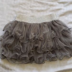 Gray tutu/ shorts with silver sparkly band size 8